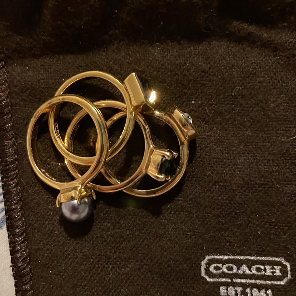Gold Stack Ring Coach - image 2